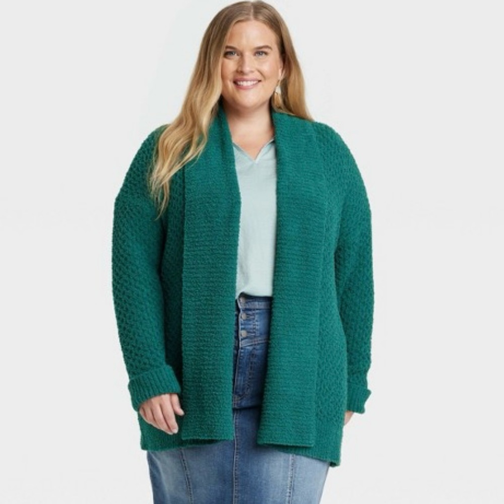 NWT Knox Rose Emerald Green Cardigan size Small Cozy Soft Long Sleeve Grandma